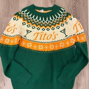 Green & Cream Tito’s Holiday Knit Sweater